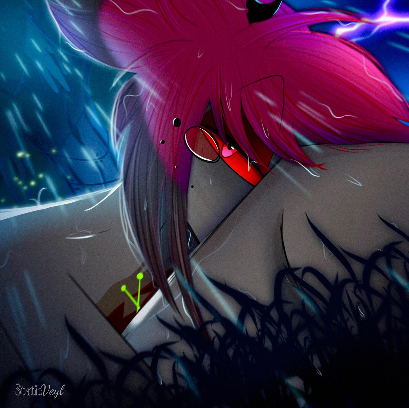 In the bayou rain